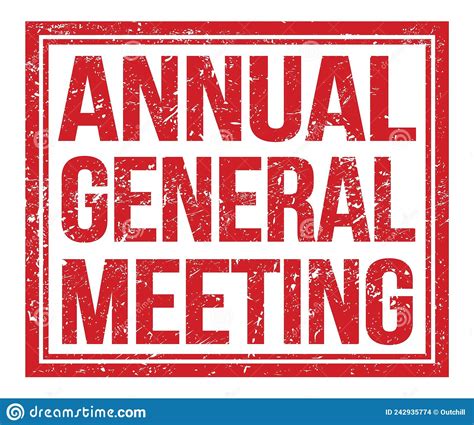Annual General Meeting Text On Red Grungy Stamp Sign Stock Photo