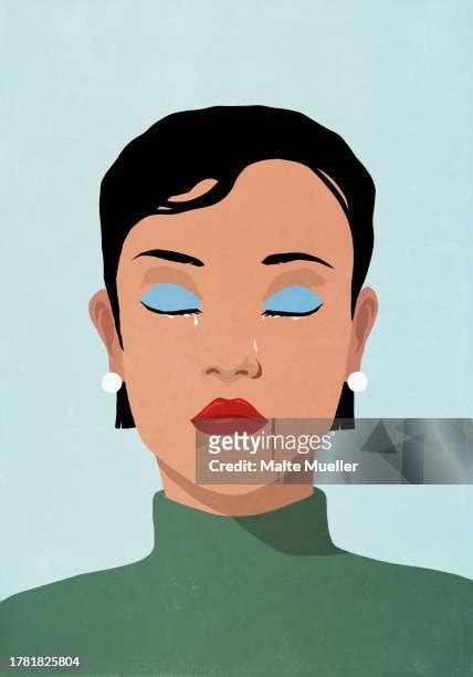 2048 Woman Eyes Closed High Res Illustrations Getty Images