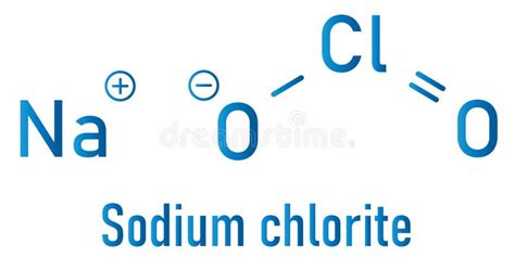 Sodium Chlorite Chemical Structure Skeletal Formula Stock Vector