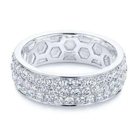 This can scratch the metal and damage the settings, increasing the risk of losing the stones. Men's Diamond Pave Hexagon Eternity Band #105233 - Seattle ...