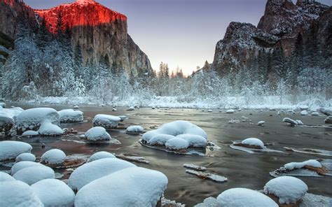 Download Wallpapers Mountain River Winter Snow Forest Rocks