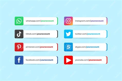 Premium Vector Modern Social Media Lower Third Icons Collection