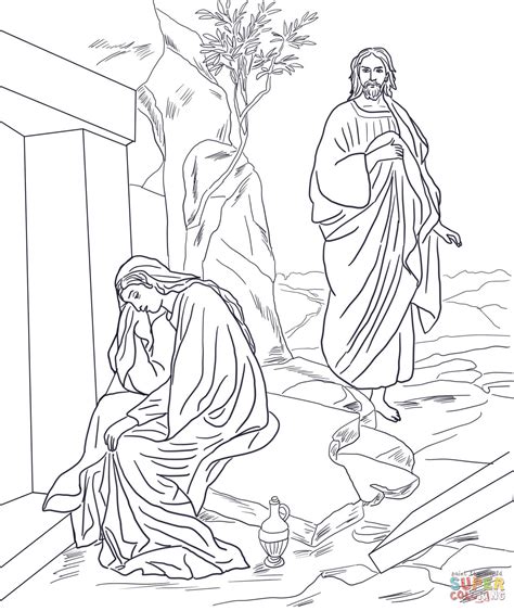 Kolorowanka Jezus Ukazuje Si Marii Magdalenie Po Zmartwychwstaniu