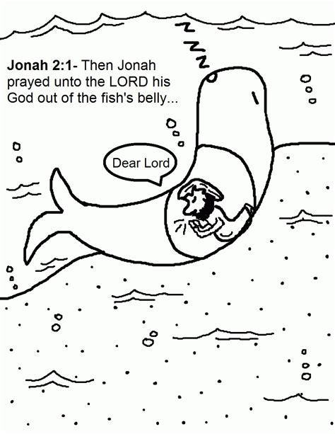 Jonah And The Whale Bible Story Coloring Pages Coloring Home