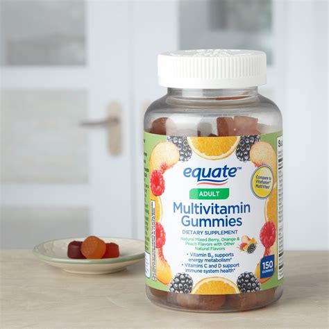 Equate Adult Multivitamin Gummies Dietary Supplement Natural Mixed