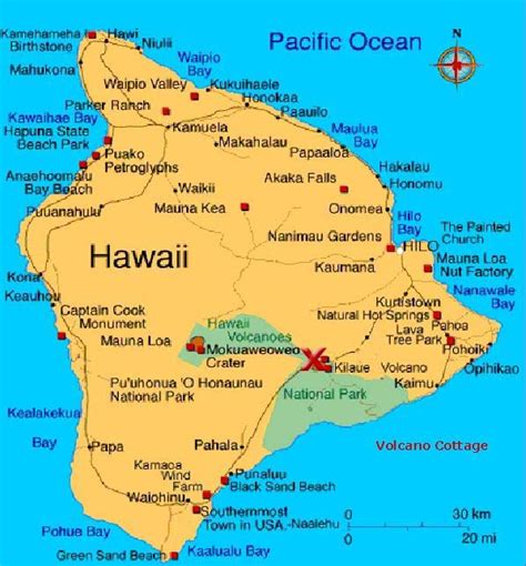 Map Of The Big Island Big Island Hawaii Hawaii Flitterwochen Reise