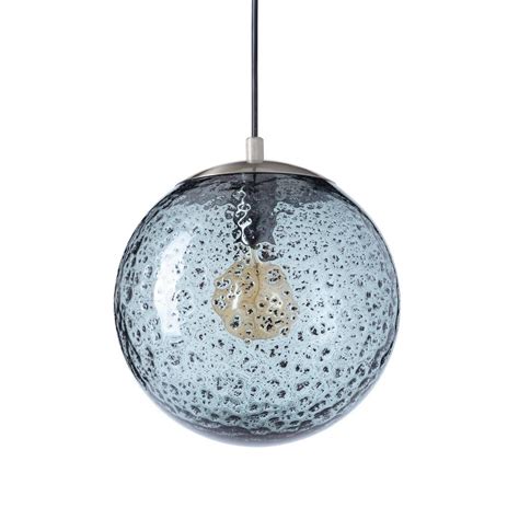 casamotion 10 in w x 10 in h 1 light nickel rustic seeded hand blown glass pendant light with