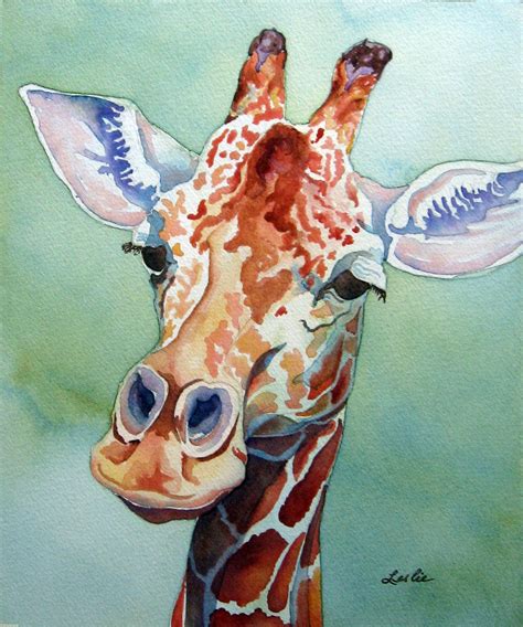 So let's celebrate watercolors today, with some super easy watercolor projects for kids. Giraffe Portrait | Leslie White