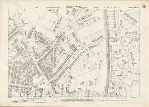 Historic Map London England City Atlas Map London Sheet Xv8 1895