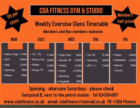 The gardens mall (mid valley). Class Timetable - CDA Fitness Gym & Studio