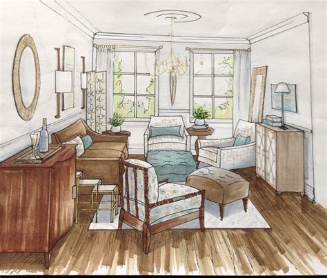 They give a living room an instant. Living Room - Sketch | Interior design sketches, Interior ...