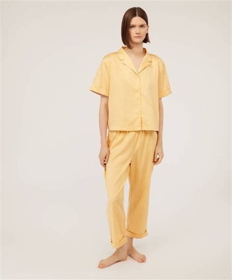 Plain Yellow Shirt Top Half Pyjamas And Homewear Oysho Islas