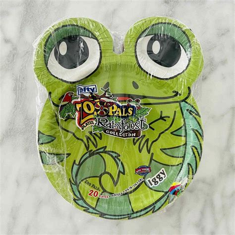 Hefty Zoo Pals Paper Plates 2012 New Sealed Pkg 20 Rainforest Assorted