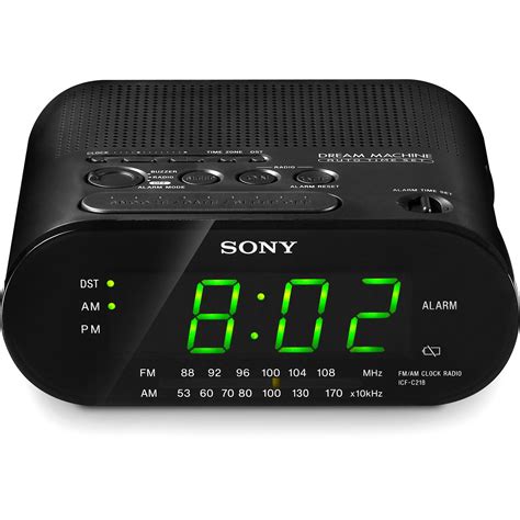Sony Icf C218 Amfm Clock Radio Black Icfc218black Bandh Photo