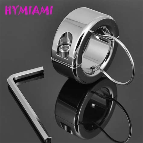 hymiami weights testicle balls scrotum pendant stainless steel ball stretchers cock ring locking