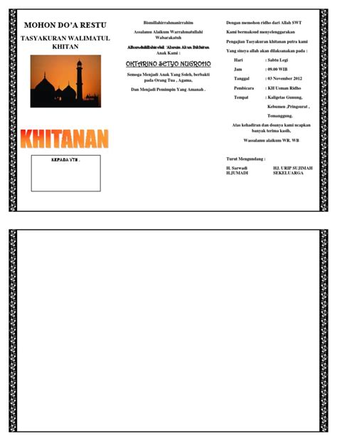 Lebak, nopember 2011 khitanan : Contoh Surat Undangan Khitanan