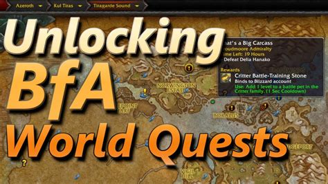 Unlocking World Quests In BFA - YouTube
