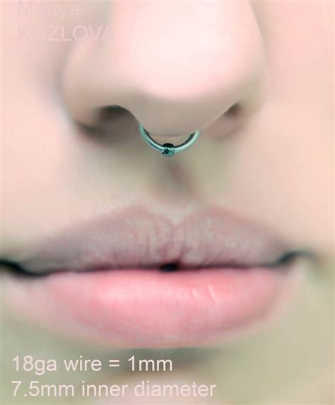 18ga 7mm Silver No Piercing Septum Ring 2mm Ball Septum Etsy