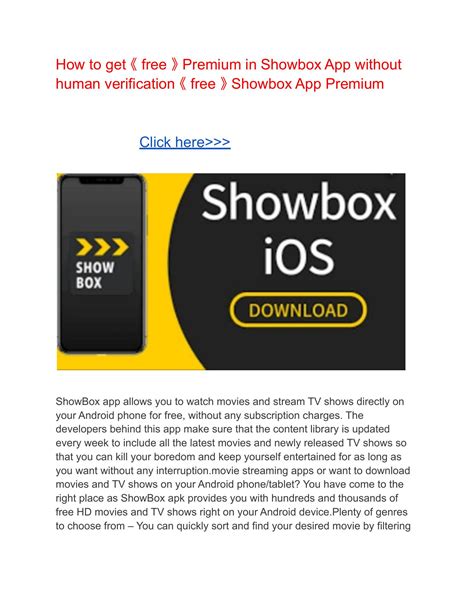 How To Get 《 Free 》 Premium In Showbox App Without Human Verification
