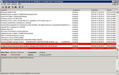 Report Sccm Uninstall Of Configmgr Client Failed With Error
