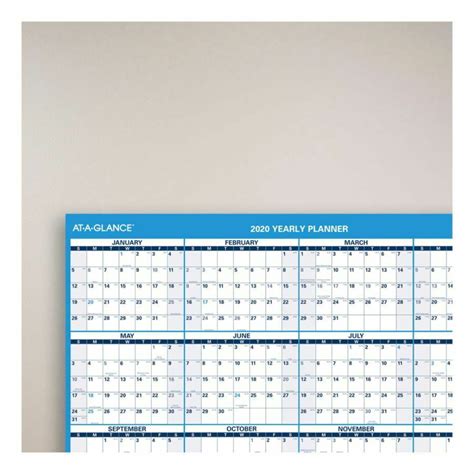 At A Glance Horizontal Erasable Wall Calendar 12 Months Reversible