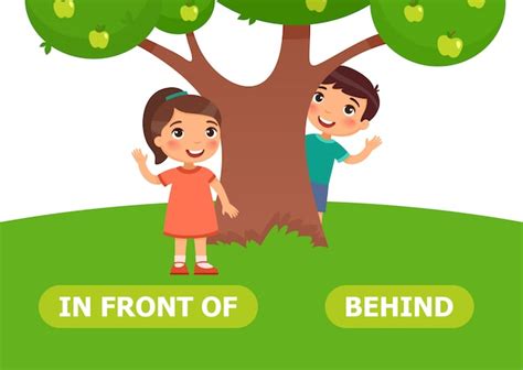 Behind and in front of illustration. | Premium Vector