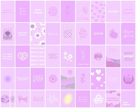 100 Lavender Danish Pastel Aesthetic Wall Collage Kit Danish Etsy