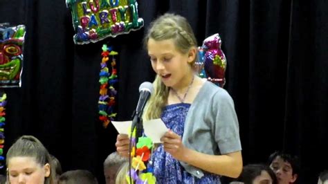Katies 5th Grade Graduation Speech 6 5 12 Youtube