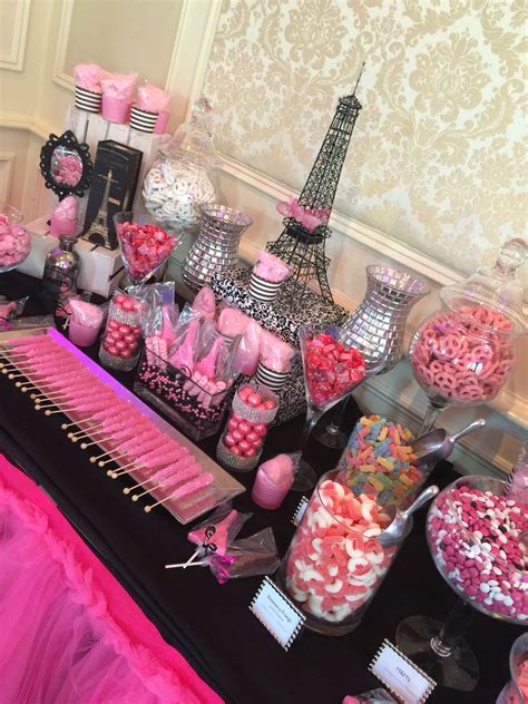 paris themed candy table we made for a sweet 16 at meadow wood manor in randolph nj hotel