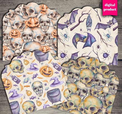 Digital Halloween Printable Envelopes Halloween Graphics Etsy