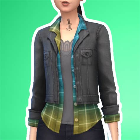 Maxis Match Cc For The Sims 4 • Imtater Cks Denim Jacket Recolor For
