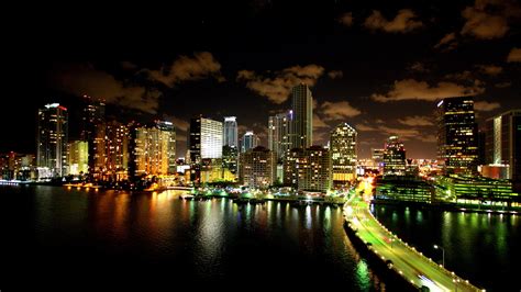 Miami Wallpaper Skyline Miami Wallpaper Night Skyline