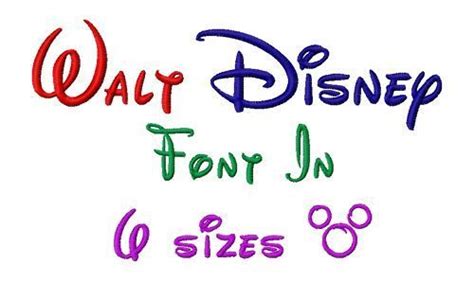 Walt Disney Font Machine Embroidery Designs In 6 Sizes Disney Font