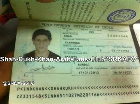 Image of Passport of SRK. I don't know it is real or not. | Rare Pics