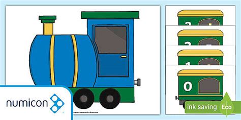 Trenulețul Cu Numerele 0 20 Planșe Cu Forme Numicon