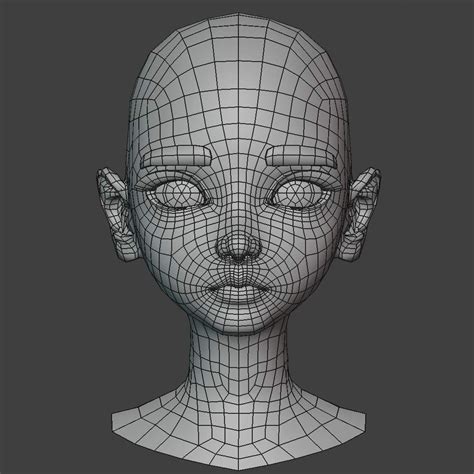 anime head topology face topology maya modeling 3d face model