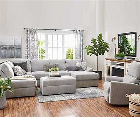 A casual, cozy style like this gets rare these days. Broyhill Parkdale Living Room Collection in 2020 | Grey ...