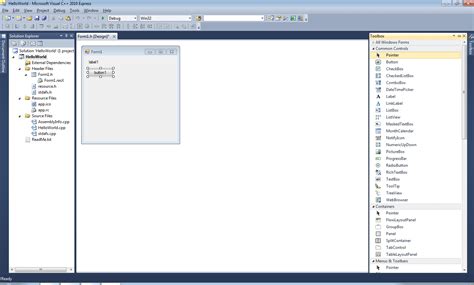 A hello, world! program generally is a computer program that outputs or displays the message hello, world!. C-exercise: Create HelloWorld Windows Form Application, using Visual C++ 2010 Express