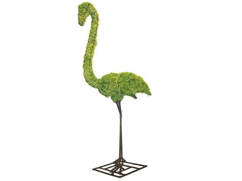 Mossed Flamingo Topiary 40 Inches Tall