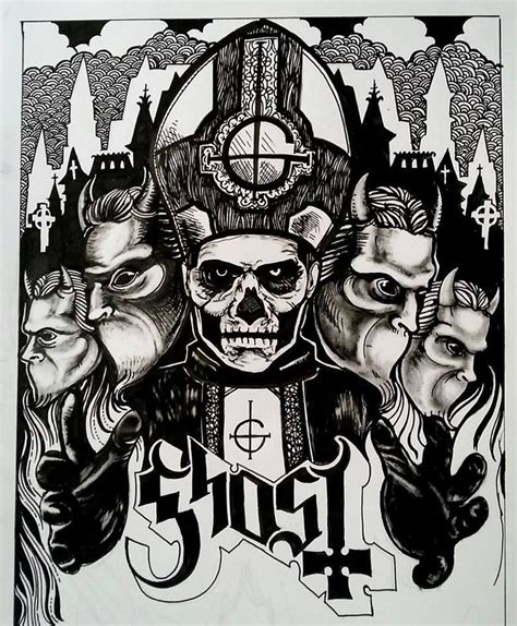 Emilyn3ver “ ‘ghost 2015 Pen And Ink ” Ghost Album Band Ghost