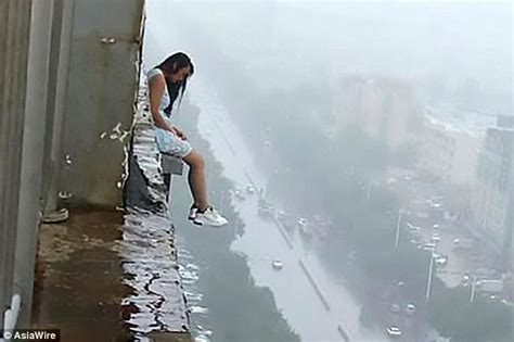 Girl Jumping Off A Building