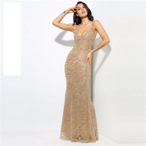 Gold And Nude Evening Dress 280 6A BU Boutique