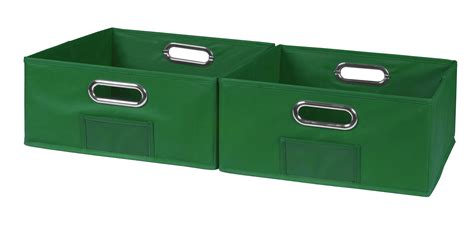 Collapsible Home Storage Set Of 2 Foldable Fabric Low Storage Bins