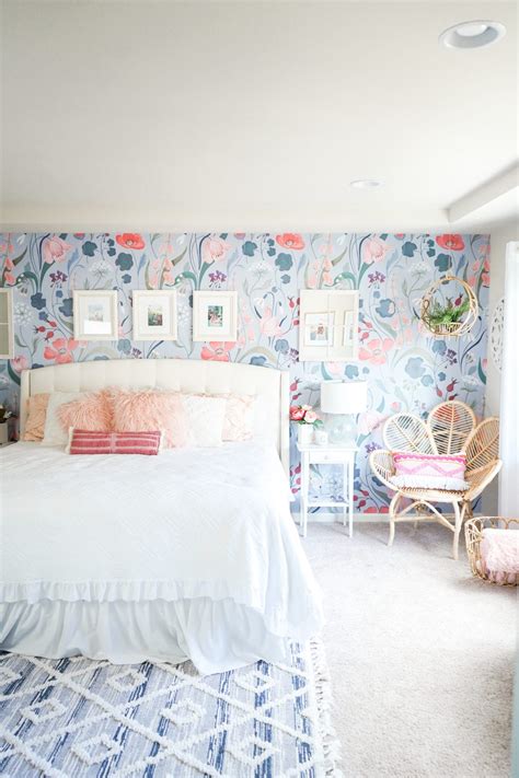 Master Bedroom Floral Wallpaper A Simple Transformation