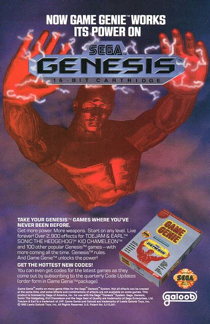 Game Genie Sega Genesis Comic Book Advertisement Galoob 1992 A