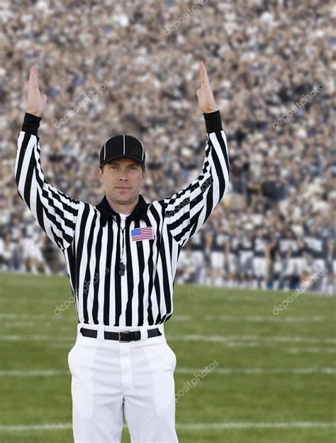 Football Referee Signaling Touchdown — Stock Photo © Yobro10 40860119