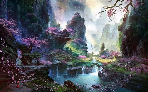 For wallpapers that share a theme make a album instead of multiple posts. fantasy Art, Asian Architecture, Cherry Blossom Wallpapers HD / Desktop and Mobile Backgrounds