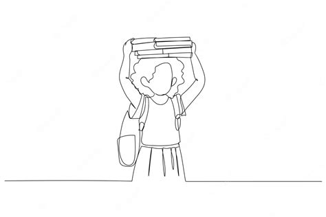 Dibujos Animados De Niña De La Escuela Infantil Sostienen Libros En Su