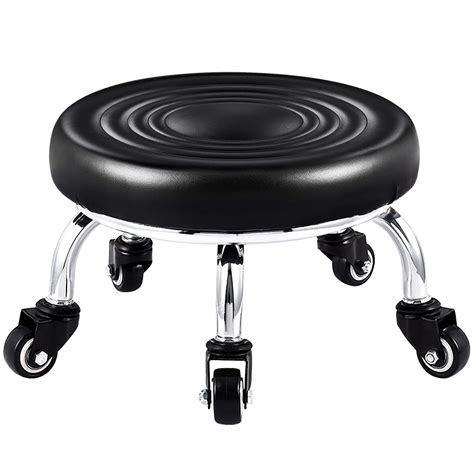 Buy Lorvain Low Stool With Wheels Roller Seat Short Rolling Stools