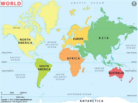 Continents Of The World Map Without Names Map Of World